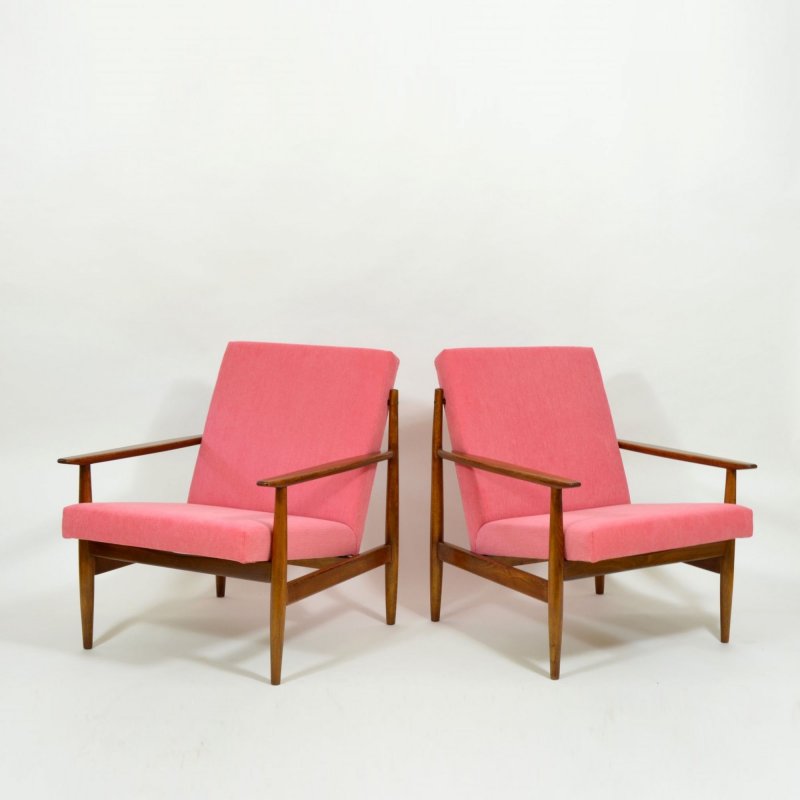 Pink TON armchairs