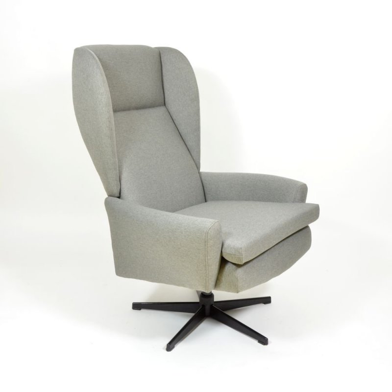 Grey swivel armchair