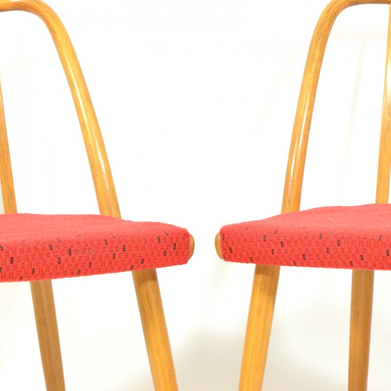  Set Of Four Beech Dining Chairs By Antonín Šuman