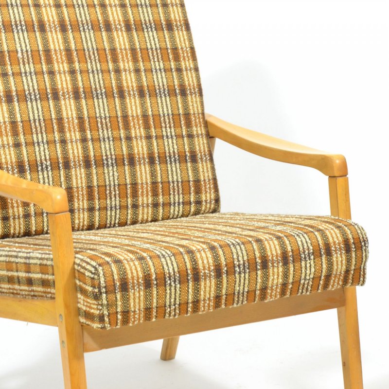 Set of two simple checked armchairs