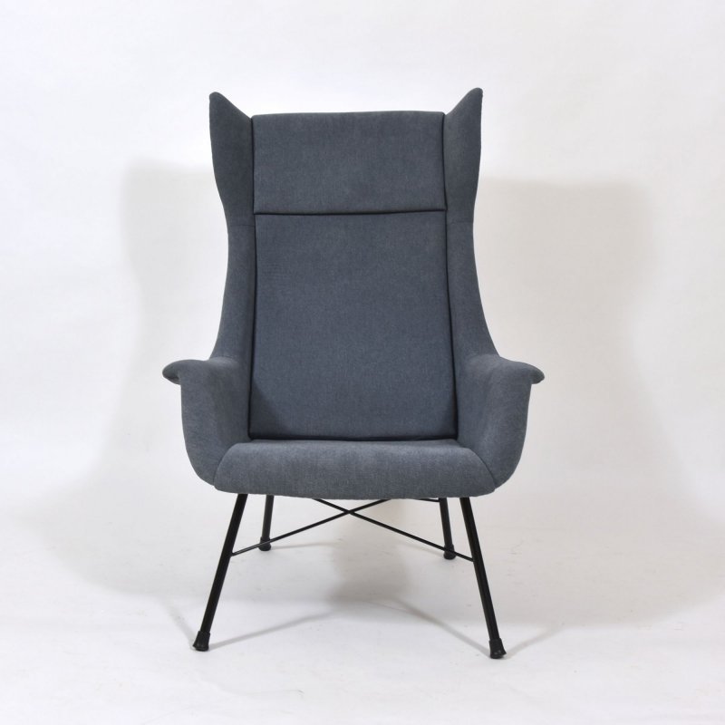 Vintage wingback lounge armchair by Miroslav Navrátil for TON