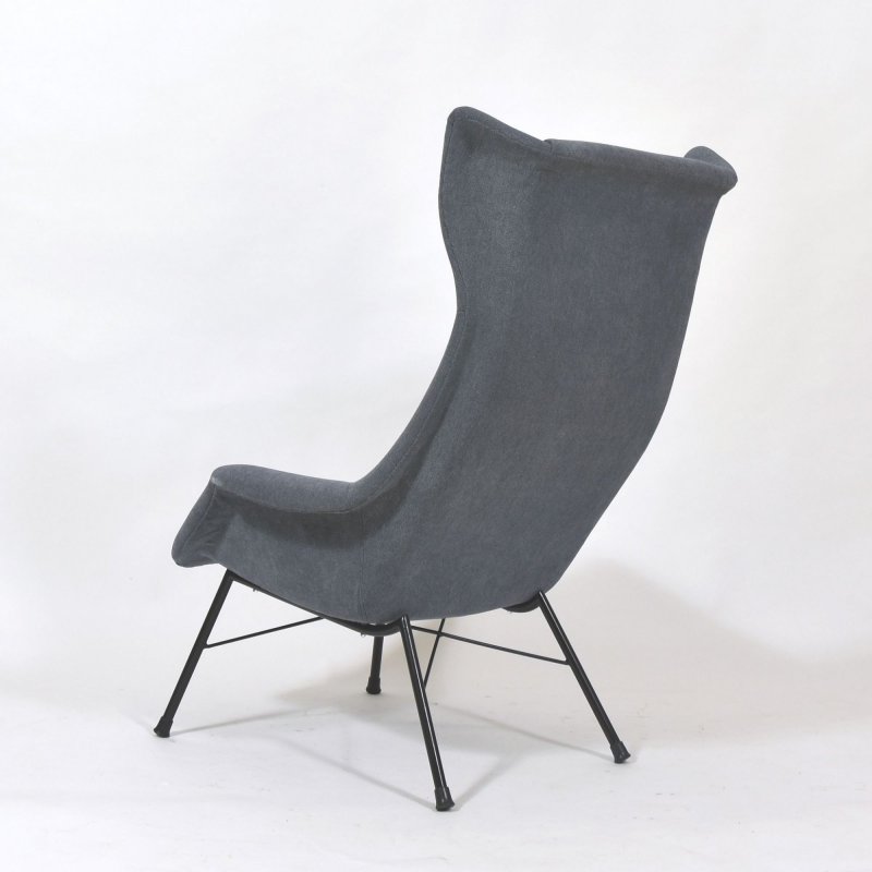 Vintage wingback lounge armchair by Miroslav Navrátil for TON