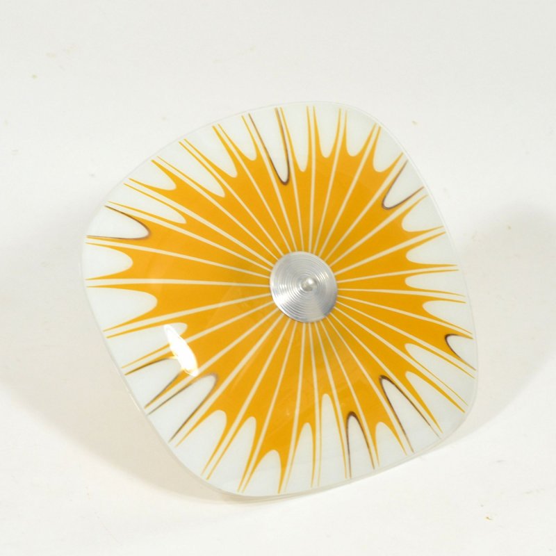 Napako glass plate ceiling light with prints