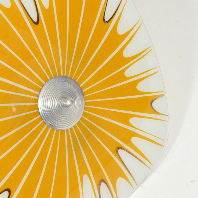 Napako glass plate ceiling light with prints