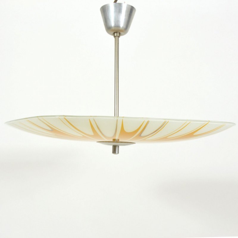 Napako glass plate ceiling light with prints