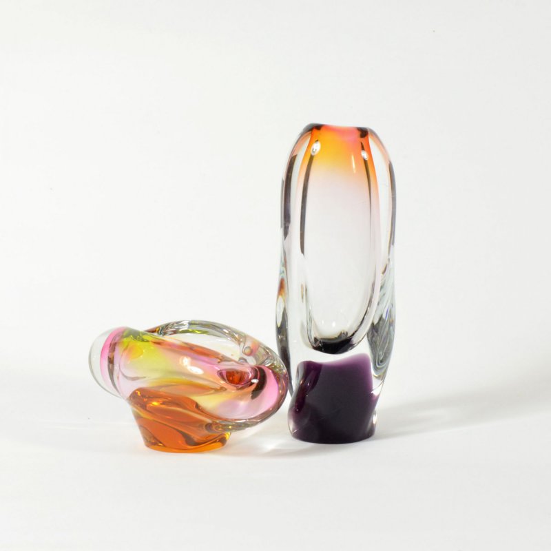  Set of free-blown glass