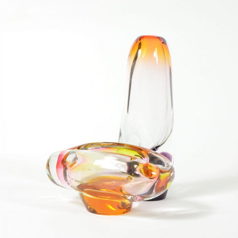  Set of free-blown glass