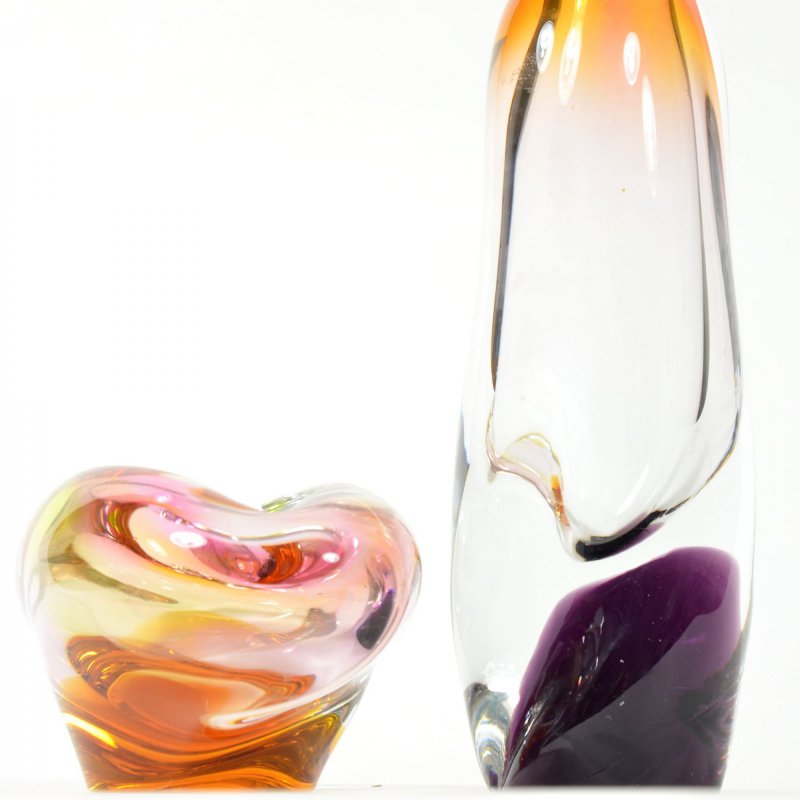  Set of free-blown glass