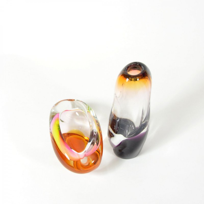  Set of free-blown glass