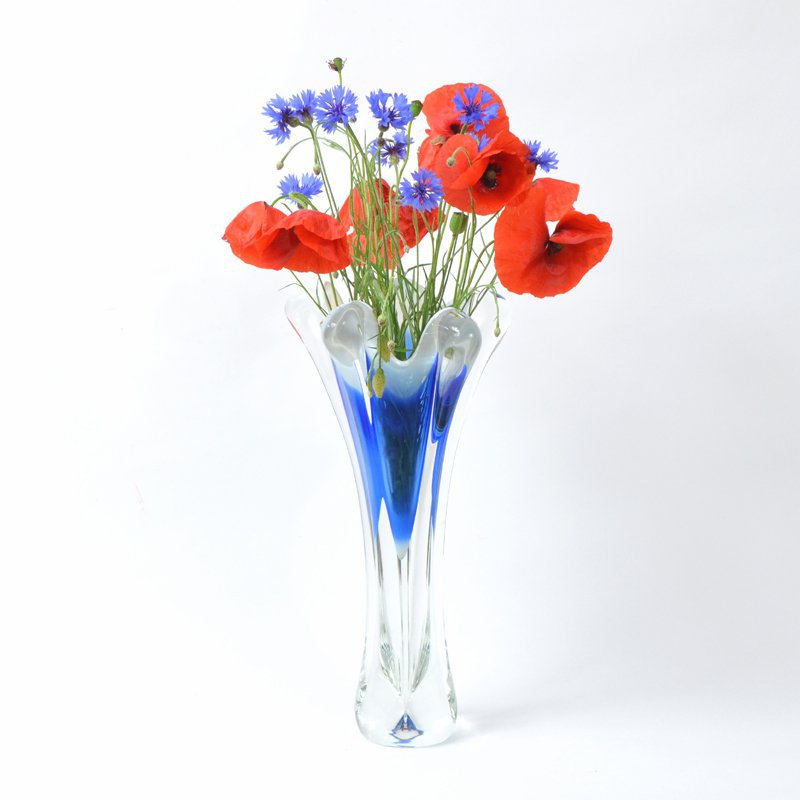 Blue blow vase