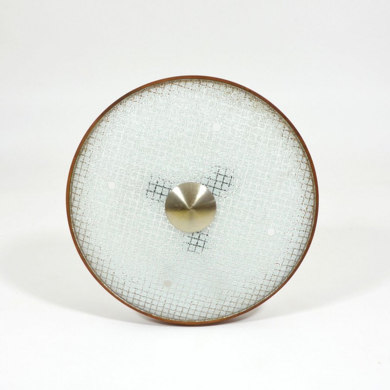 Midcentury ceiling light with wooden rim